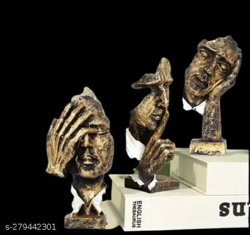 Human Face Showpiece for Home Decor Antique Showpiece for Home Table Decor Decorative Showpiece - 18 cm (Polyresin, Multicolor)