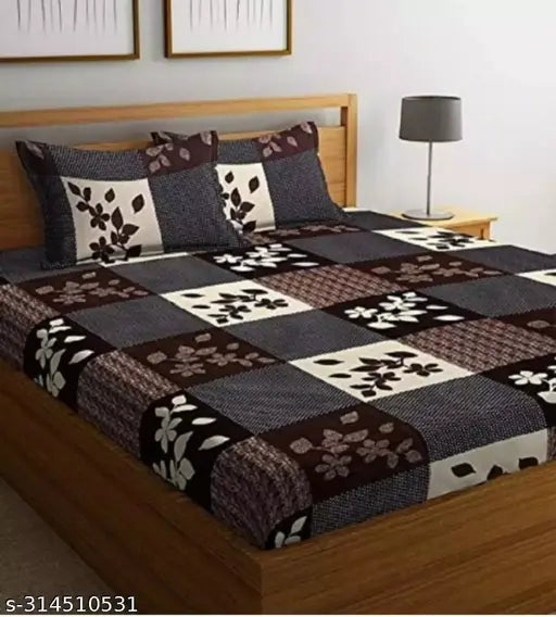 NAPS double bedsheetsNAPS Bedsheet With 2 Pillow Covers| Coffee Colour Bedsheets | Cotton Bed Sheet | Kids Room Bed Sheets | Double Bedsheet with 2 Pillow Covers | Floral Print Bed Covers
