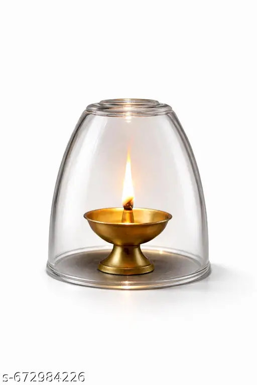 Glass Diya Cover for Pooja Use | Glass Cover Only