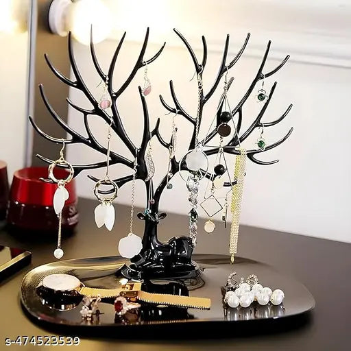 VIKUU Tree Key Wall Holder Self Adhesive Wall Door Hook Hanger Bag Keys Sticky Holder Wall Mount Wooden Key Ring Holder, Key Hanger, Wood Home Office Shope (Black Color)