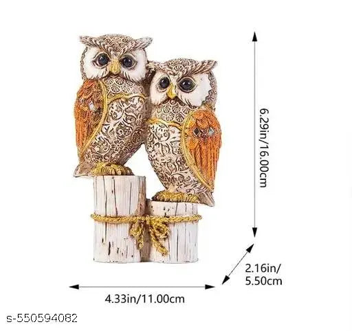 Set Of 2 Cute Resin Joint Owl Sculpture, Vintage Sculpture Tabletop Crafts Figurines Collectible Prop Owl Figurines Decor Sets, Table Desk Ornament, Owl Family Sculpture Owls Statue Gifts House, Tabletop Shelf Decor, Outdoor Garden Yard Statue Decoration