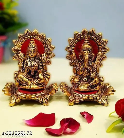 Laxmi ganesh Idol For Home,Temple, Office, Gifting and Purpose Luck and Happiness Metal Size:L-B-H-8x8x11