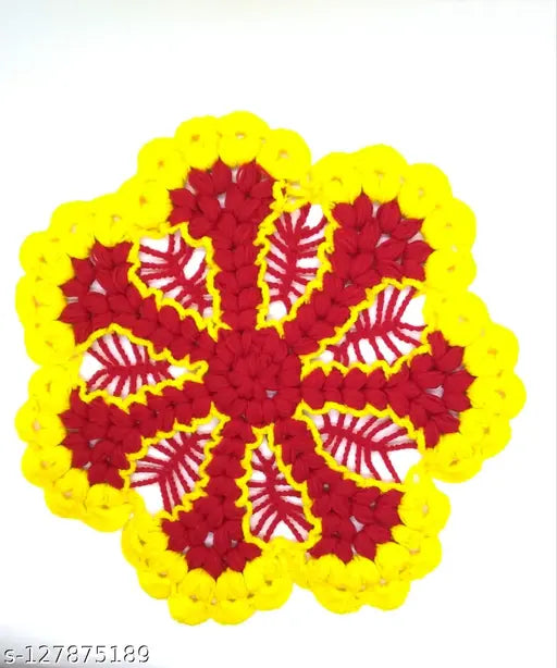 S.K.KART Beautiful Multicolor Woolen/puja Thali cover/basket Cover/thalposh decor/temple rumal/Home decor