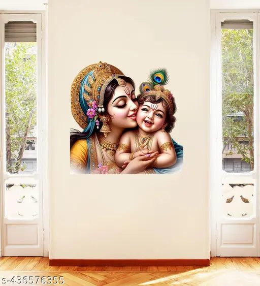 little krishna with maa yashoda  Walllsticker (50x50)