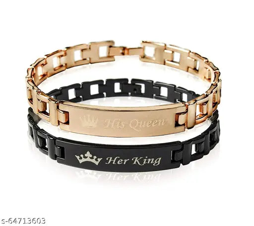 JEWELOPIA Metal Brass Bracelet for Girl's ( Black )…