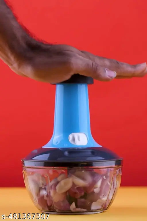 halston  Manual Hand Press Push Chopper Mixer Cutter with Blades for Effortless Chopping Vegetables Cut Onion, Salad, Tomato, Potato & Fruits (650 ML) (Multicolor)