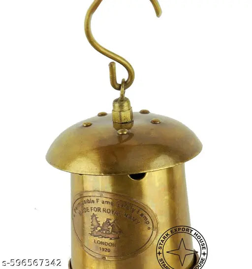 Brass Table Lantern Glass Oil Lamp Home Decoration (6 inch) [klhg]