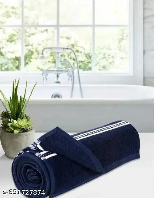 Cotton Large Size Bath Towel Ultra Soft, Super Absorbent, Quick Dry Towel for Bath, Travel, Gym, Beach - 70 cms x 140 cms - BLUE GREY (Pack of 2