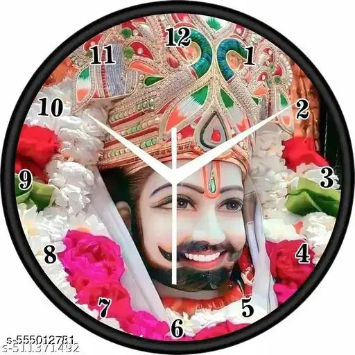 khatu shyam ji clock analog wall clock for home::analog digital wall clock: