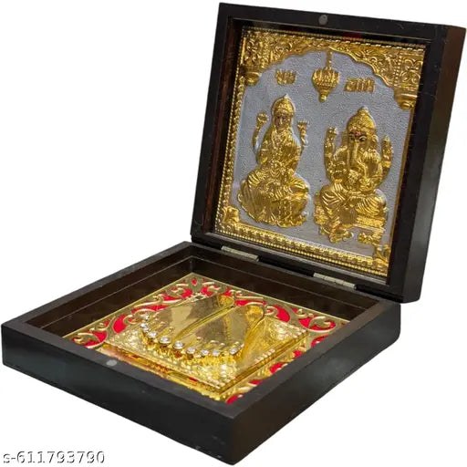 Gv present special occasion of deepawali Traditional attractive LAXMImata JI GANESHA JI statue or footmark with boxs (set of 1 )