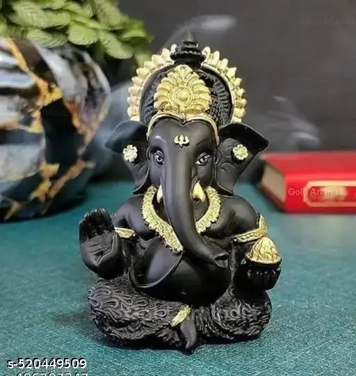 Ganesha Murti BlackGanesh Idol for Car Dashboard Small Ganesha Murti Ganpati Idol for Home Decor Puja Lord Ganesh Statue Gift for Office Desk Puja Room Figurine