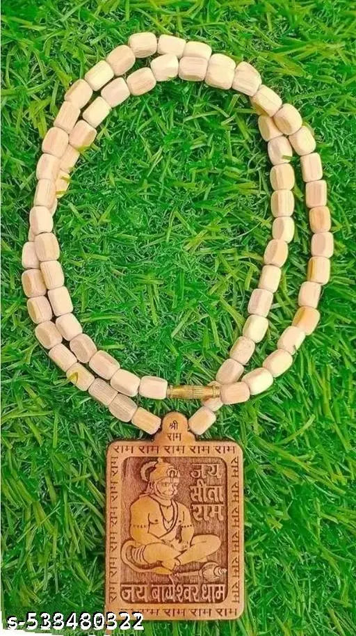 Tulsi Hanuman Mala with Pendant | Bageshwar Dham Inspired Kanthi Mala