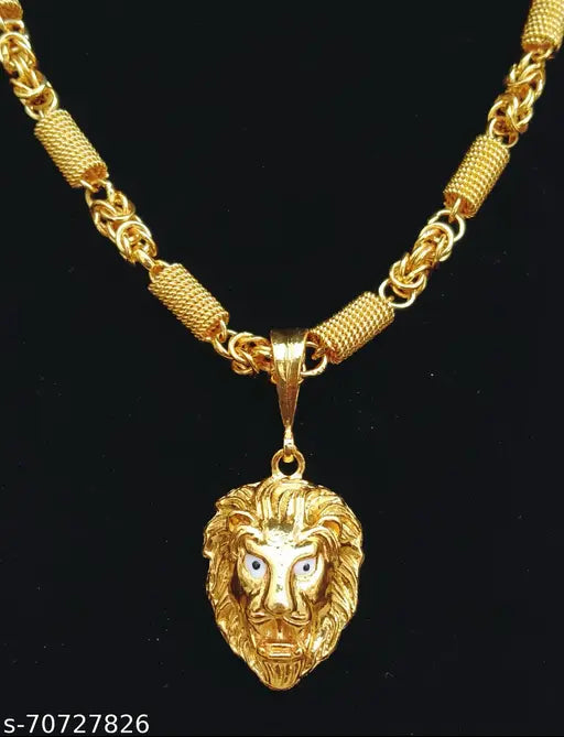 Mens Lion pandent Locket with Holo chain