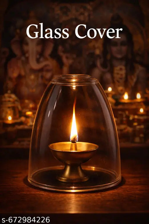 Glass Diya Cover for Pooja Use | Glass Cover Only