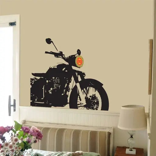 Wall Attraction royal enfield Wall stickers and mural size - 24X22 inch