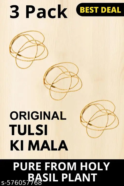 Pack of 3 Original Tulsi Mala for Men & Women | Spiritual Mala | तुलसी की माला