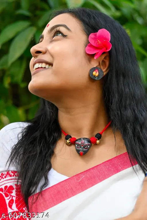 Diwali jewellery handmade Terracotta maa Kali choker