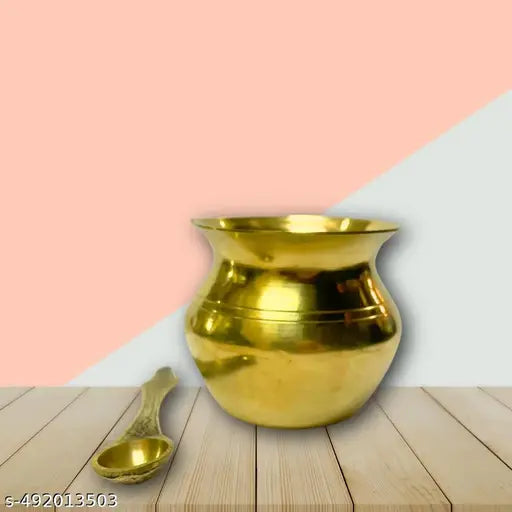 DARIDRA BHANJAN  Pure Brass kalash with spoon for All Pooja Purpose