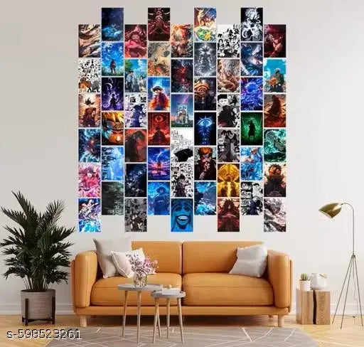 Aesthetic mix Anime Collage Kit Wall Posters Collections | Set of 54 | 4x6 inch each | aesthetic posters- SMALL