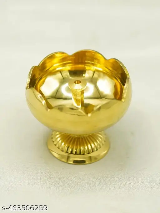 Home Trends India Brass Diya for Pooja Sunflower Lanterns Diya for Festive Diwali Decorations Puja Articles