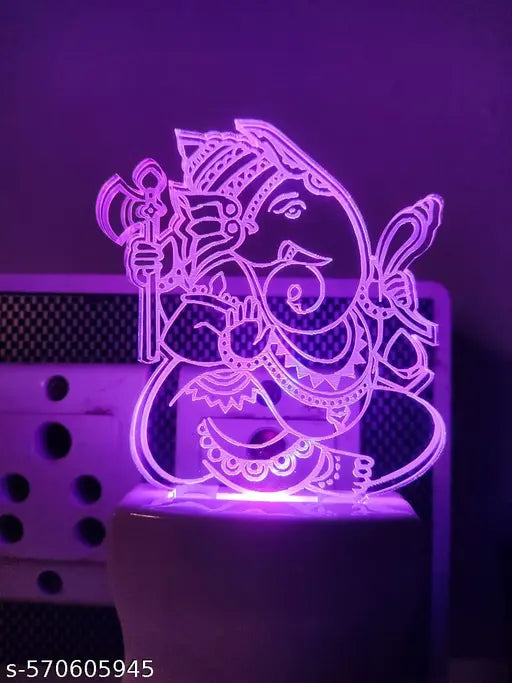 Acrylic Night Lamp with LED Light – Spiritual Table Decor for Home, Office & Gift Purpose