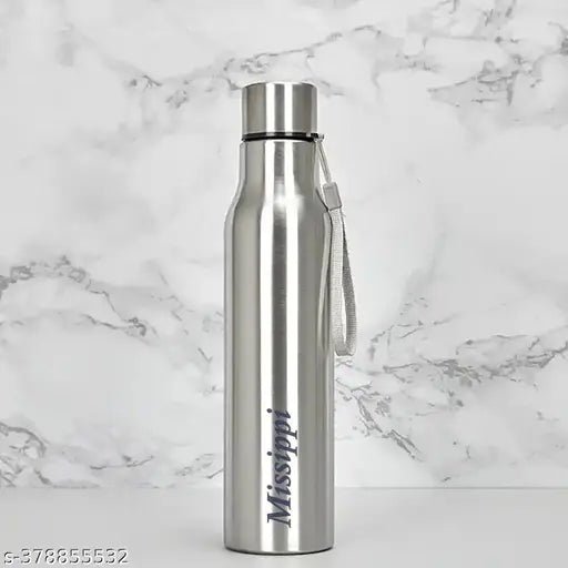 Missippi Stainless Steel 1000 ml Water Bottle with Side rope for Fridge,Office,School & College - Pack of 1  + Bottle Silicone Brush