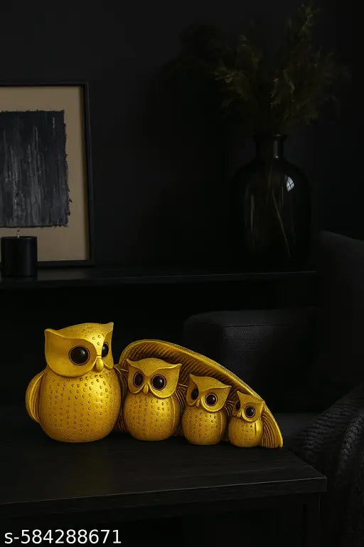 AABCO Golden Vastu Owl Family Showpiece – Symbol of Wisdom & Prosperity