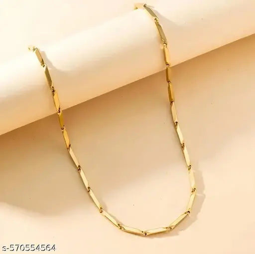 Trendy Gold Plated Stainless Steel Chain for Men | Sleek Link Design