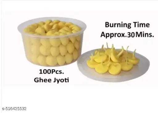 Pure handmande shivraj cow ghee diya batti (100pcs) for puja