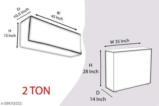 Stylista AC Cover Set of Indoor and Outdoor Unit for 2 ton Capacity