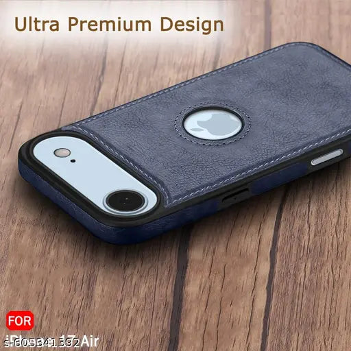 Mobiclonics Genuine Leather Finish Back Cover Case for Iphone 17 Air | Shockproof Design | Raised Edges for Camera & Screen Protection | Stunning Minimalist Design Back Case Cover for Iphone 17 Air (Blue)