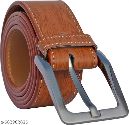 Brown leather belt+ wallet