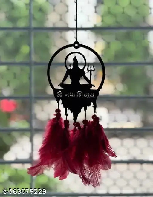 DK Zone® LORD SHIVA RED Car Hanger for Rearview Mirror | Elegant Black Acrylic Design | Spiritual Hanging for Car, Home & Office (Pack of 1)