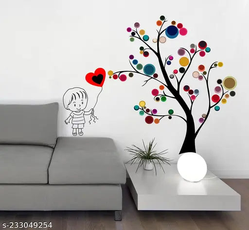 Wallzone Colorful Tree Extra  Large Vinyl Wallstickers For Home Decorations(100 cm x 100 cm)