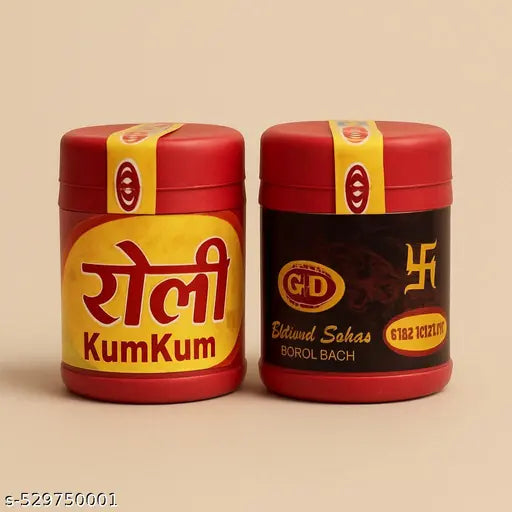 Divine Hub Roli Kumkum for Pooja | Pack of 2 | Pure & Vibrant Tilak Kumkum for Religious Ceremonies, Festivals & Daily Rituals