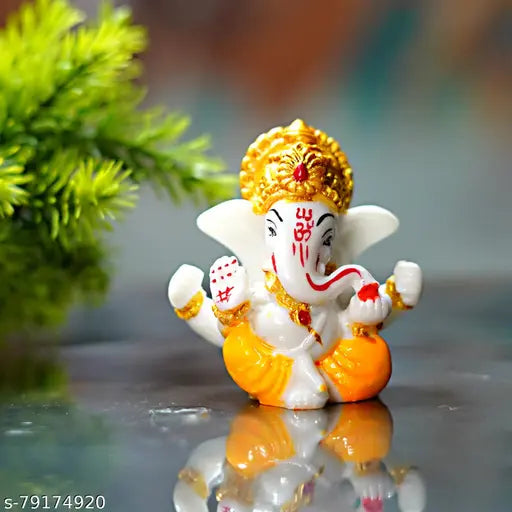 Two Face Ganesha Statue for Car Dashboard Idols Best Handicraft Crystal | Home Temple Decoration | Ganesh Idol | Ganesh Chaturthi Decoration