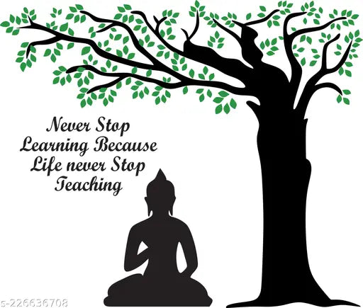 meditation budha with green tree