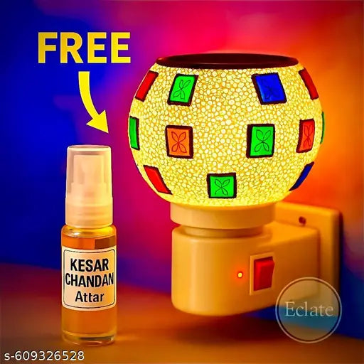 2 in 1 ELECTRIC KAPOOR DAANI + NIGHT LAMP + FREE KESAR CHANDAN ATTAR OIL