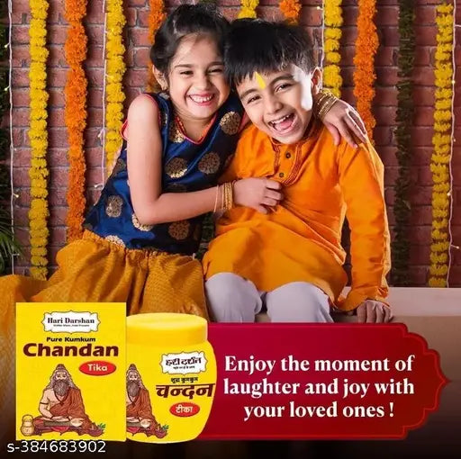 Hari darshan combo chandan tika (pack of 5) ! Kumkum tika 40gm !keshar tika40gm ! Kumkum roli tika 40gm!  White tika 40gm net 220 gm