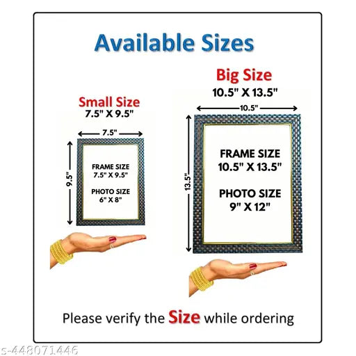 Lord Hayagriva Swamy Hayagrivar Hayagreeva Wall Painting Framed Home Decor Photo Frame (09"x12" image size) (10.5"x13.5" Frame Size)
