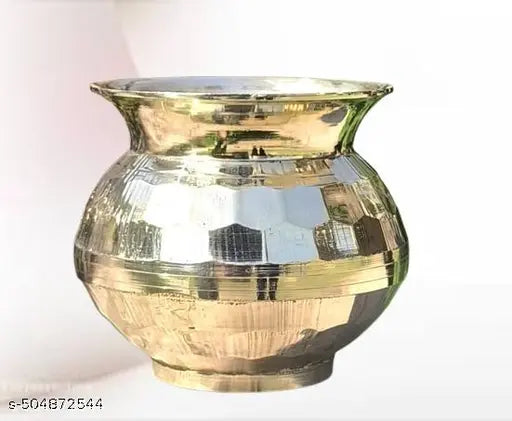 A&S VENTURES Pure Brass Lota Diamond Design Lota | Kalash | Pooja Lota | Puja Lota | Karwachauth Lota for Diwali, Mandir, Temple, Festival, Marriage, Wedding