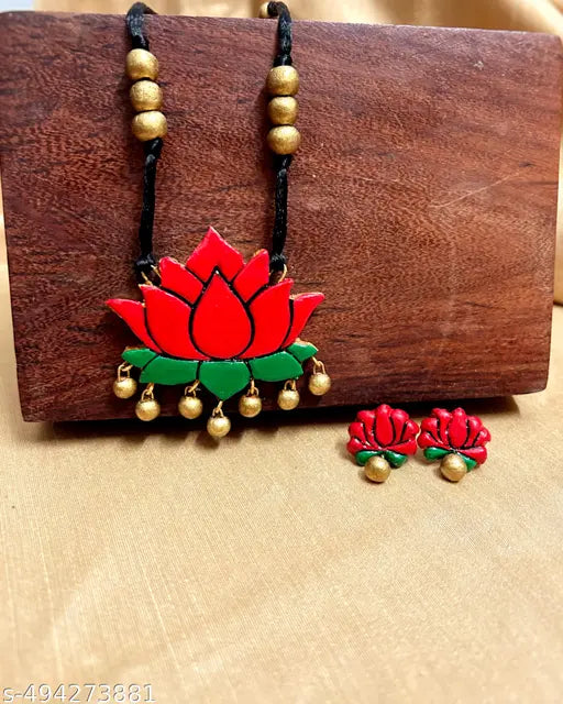 Stylish Terracotta Handmade Jewellery ," Traditional Jewellery With Earrings ," Designer Pendant Jewellery ||#latest