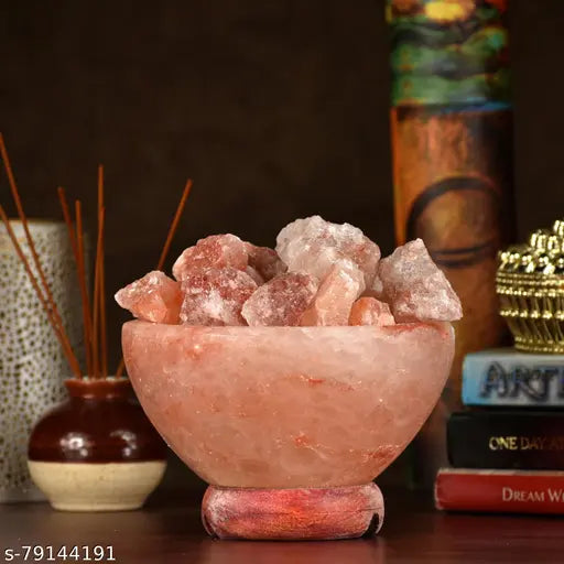 Global Aroma Fire Bowl (2-3kg) Himalayan Rock Salt Lamp for Positive Energy, Vastu, Healing, Harmony, Purification, Best Wellness Gifting Option