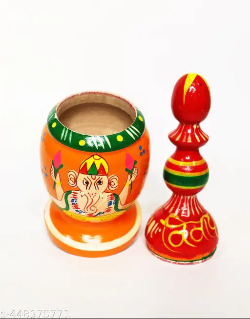 Fancy Hand Painted Shubh Vivah Ganpati Sindhora/Sindoor Dani/Traditional Wedding Accessory(Multicolour-23x7cm)
