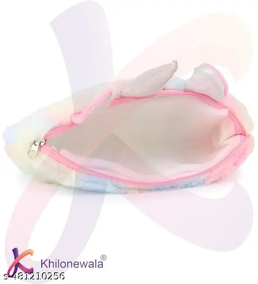 Khilonewala Unicorn-Themed Stationery Set: Complete School Supplies Collection with Pouch, Bag, Diary, Pens, Pencil, Keychain, Ruler, Highlighter, and Glittery Accessories for Fun and Creative Learning. Perfect for Kids!