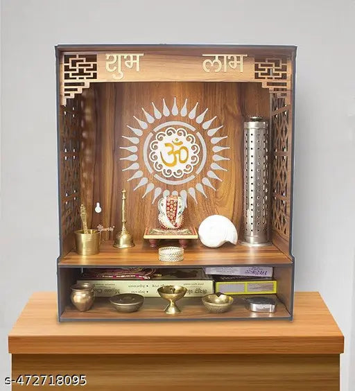 Mangal beautiful 17 inches height wooden pooja temple for home and office | Pooja mandir for home and office (17 Inches height)