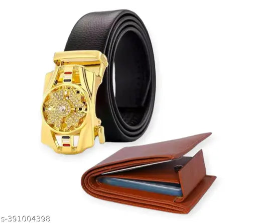 Men's Formal & Casual Belt & Wallet (Combo)