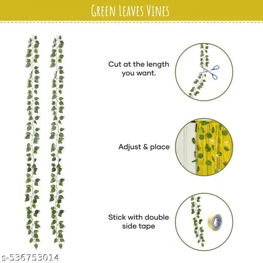 Diwali Decoration Items for Home Decor with Yellow Backdrop Cloth for Decoration, Lights & Artificial Vines, Ganesh chaturthi Decoration Items for Home Decor, Diwali Decor- 9 Items