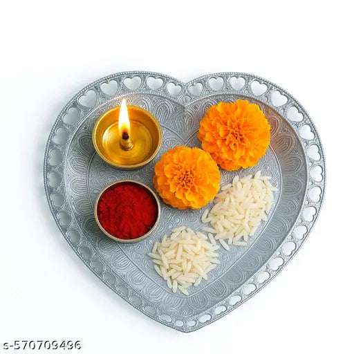 BIBA'S TRADING CO PRESENT Traditional Design Big Serving seer Plates Tray Silver Finish Plastic Decorative Designer Platters for Mukhwas Dry Fruit Return Gift Diwali Birthday Marriage Anniversary (Pack of 12) ml Brand: Generic