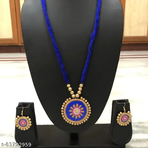 LIMITED STOCK !! Beautiful Trendy Designer Handmade Artwork Terracotta(Clay work) Jewellery